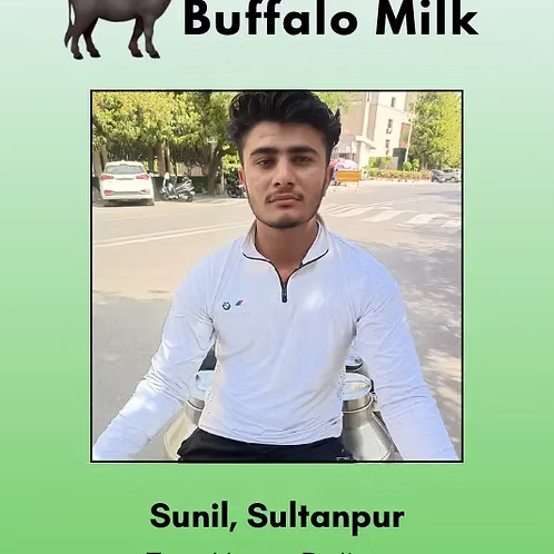 Fresh buffalo milk 500 ml from Sunil, Sultanpur, Noida