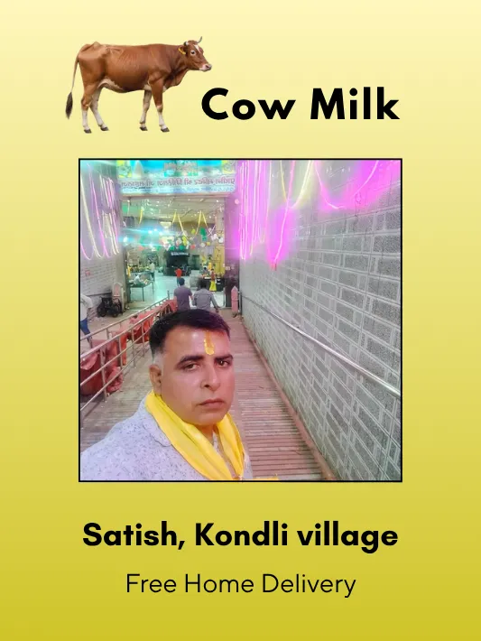 Fresh Cow Milk 500 ML from Satish, Kondli Bangar village