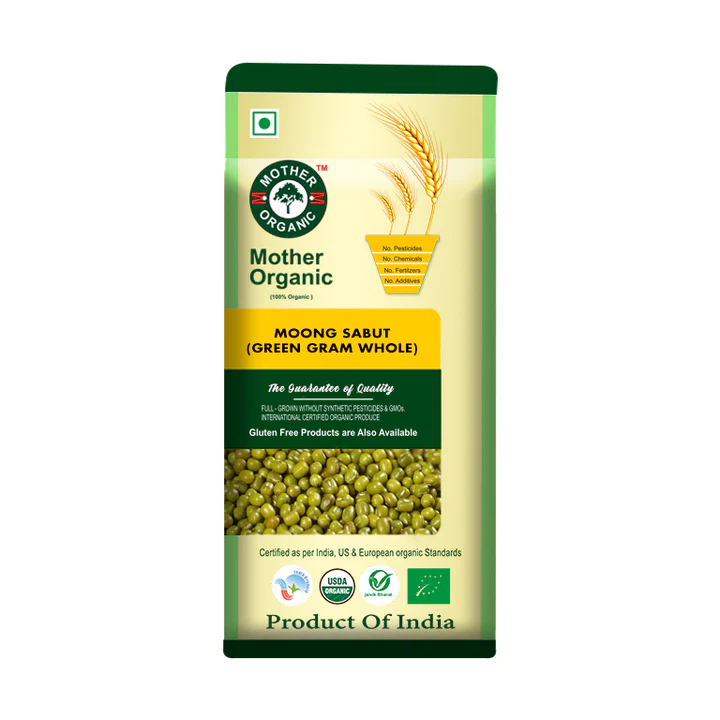 Mother Organic Moong Sabut - 1kg