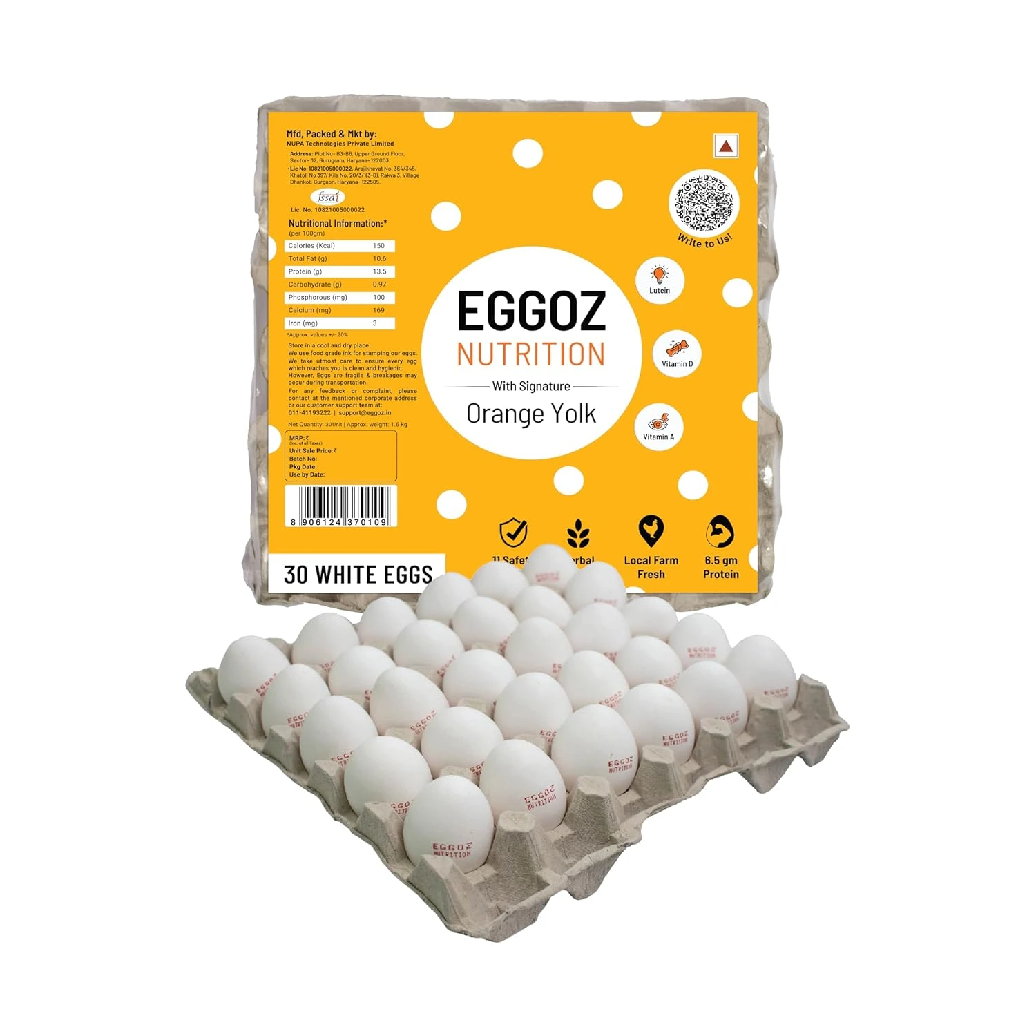 Eggoz Farm Fresh High Protein White Eggs - 25 Pieces