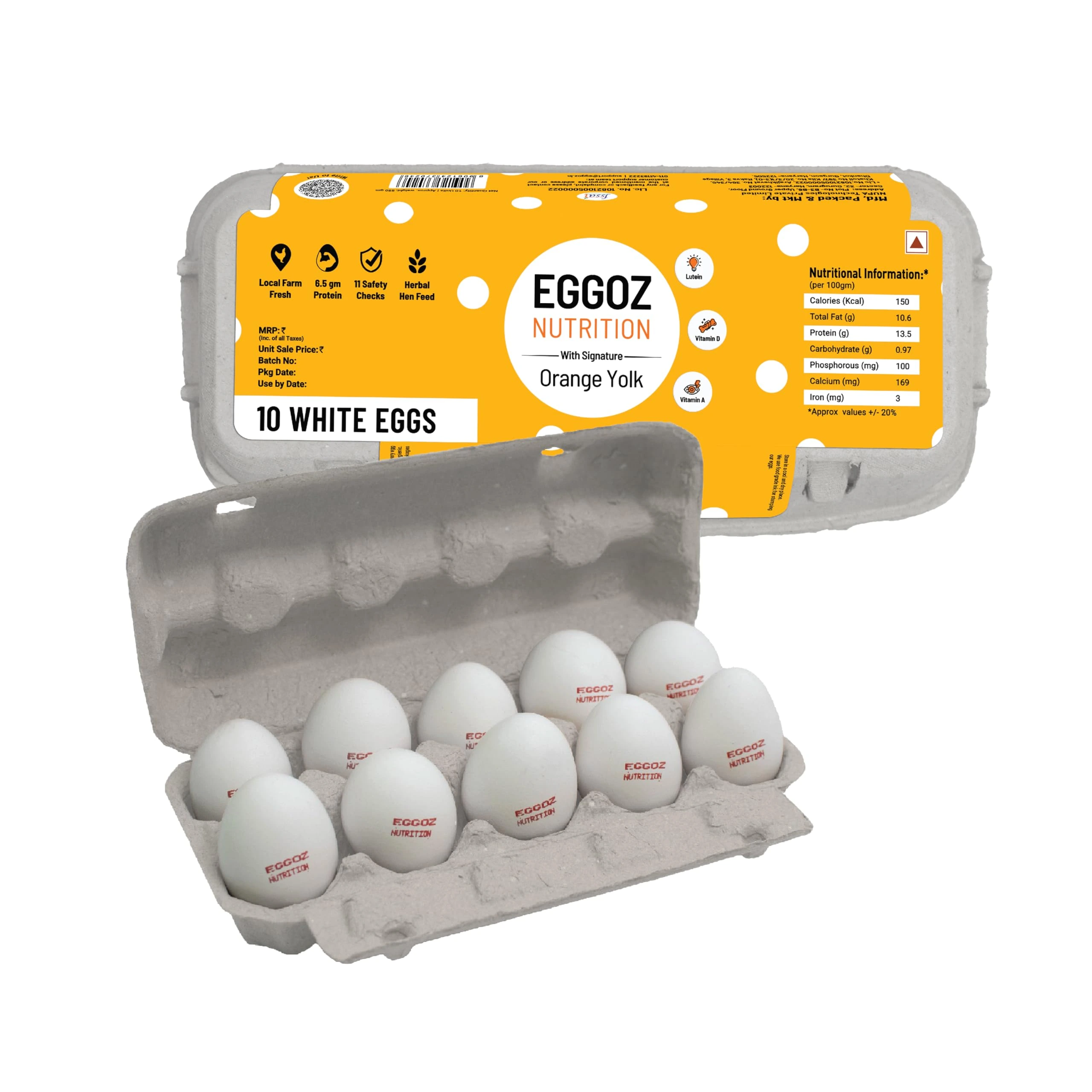 Eggoz Farm Fresh High Protein White Eggs - 10 Pieces