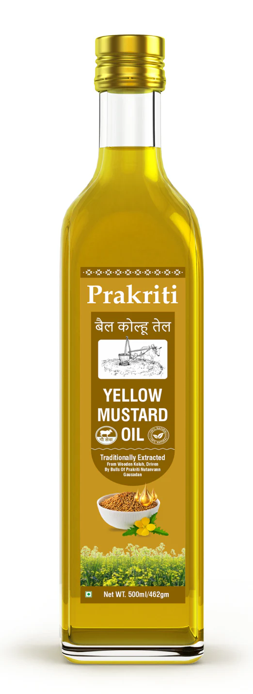 Bail Koluh Yellow mustard oil (Bull driven cold and wood press oil) - 500 ml