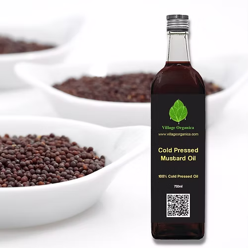 Village Organica cold pressed mustard oil (sarso tel) - 750 ml