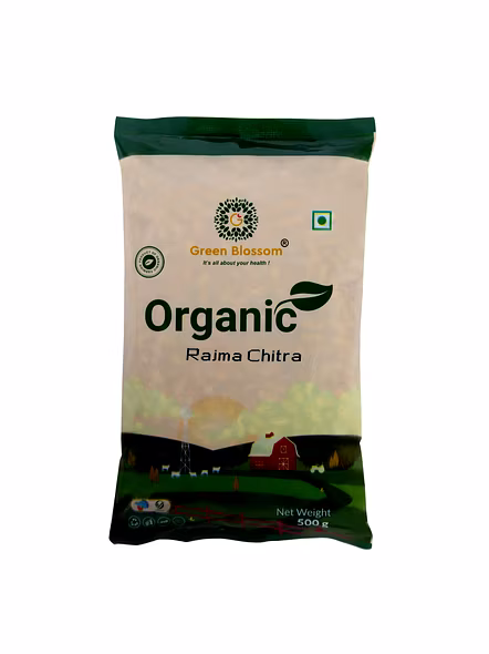 Green Blossom Organic Rajma Chitra Whole - 500 Gm