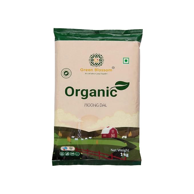 Green Blossom Organic Moong Dal/Split Green Gram - 1Kg