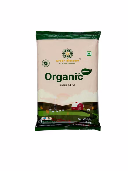 Green Blossom Organic Ragi Atta/Finger Millet Flour - 1Kg