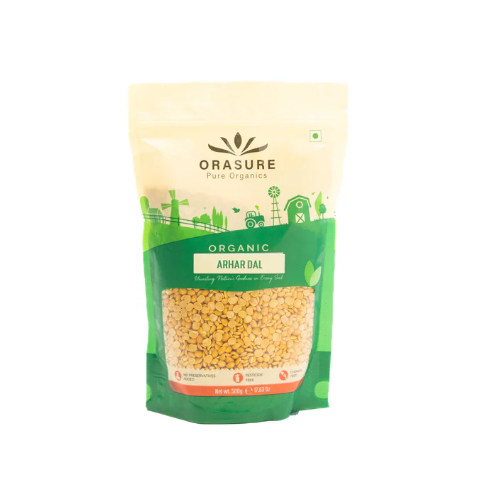 Orasure Organic Arhar Dal (Tur Dal) - 500g (Pack Of 1) | Unpolished & Natural