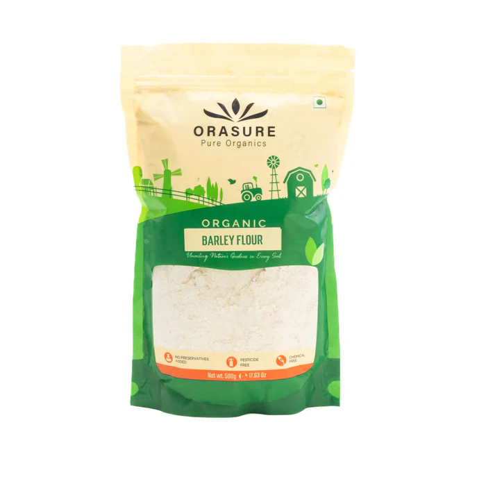 Orasure Organic Barley Flour - 500g (Pack Of 3) | Natural Jau Atta