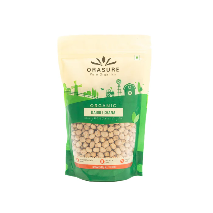 Orasure Organic Kabuli Chana - 500g (Pack of 1)| Tasty and Healthy