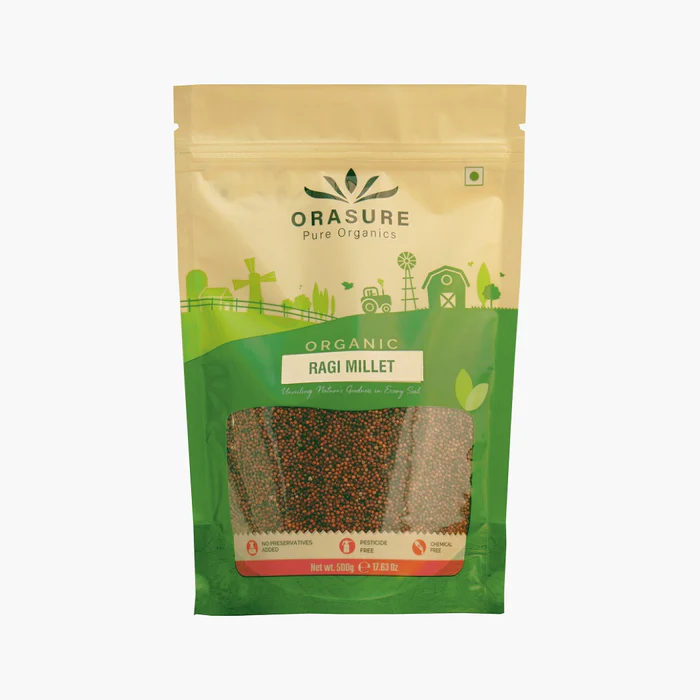 Orasure Organic Ragi (Finger Millet) – 500 g (Pack of 1) | Naturally Gluten-Free