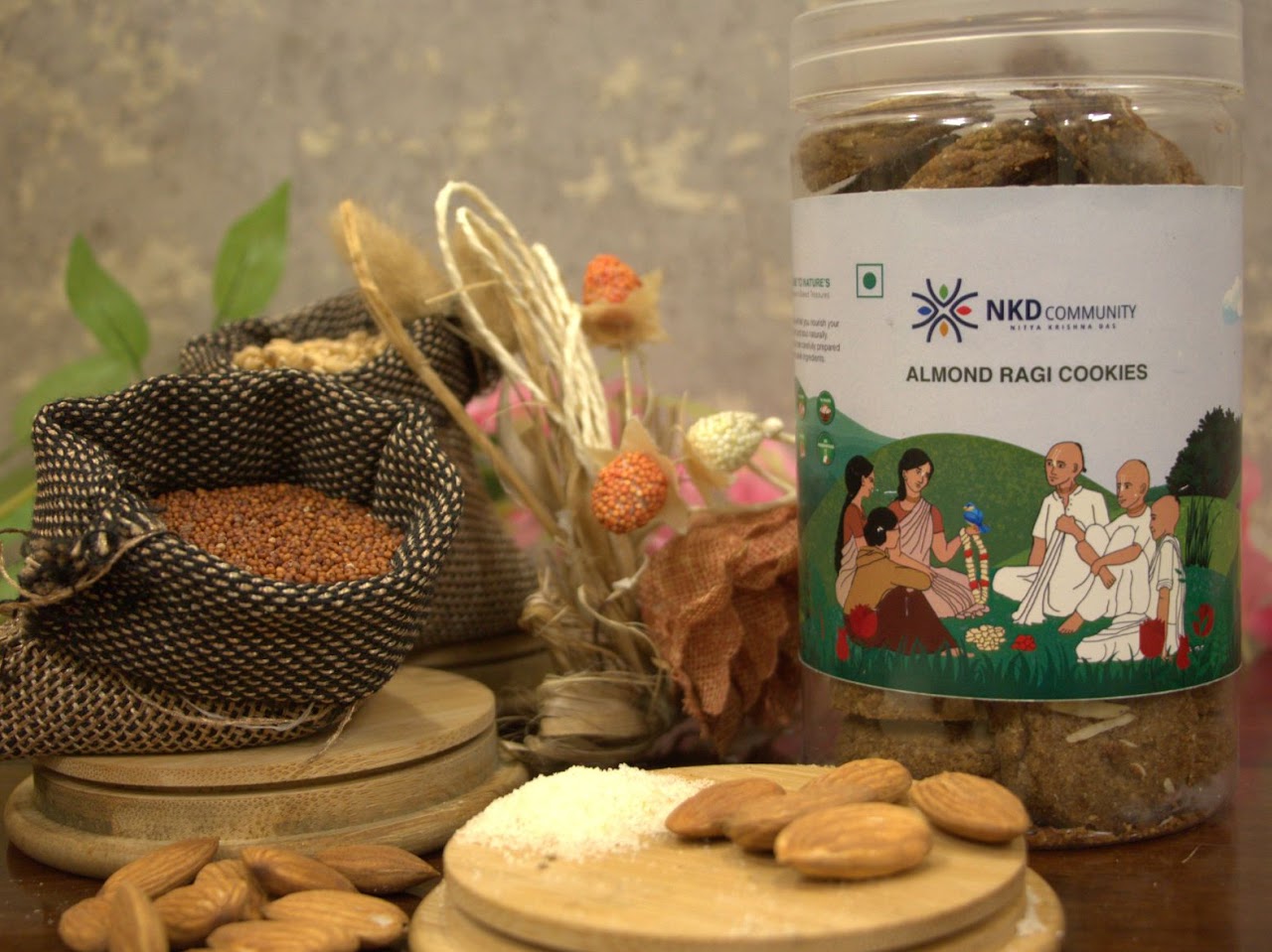 Nature's Almond Ragi Whole Wheat Cookies - 300gm