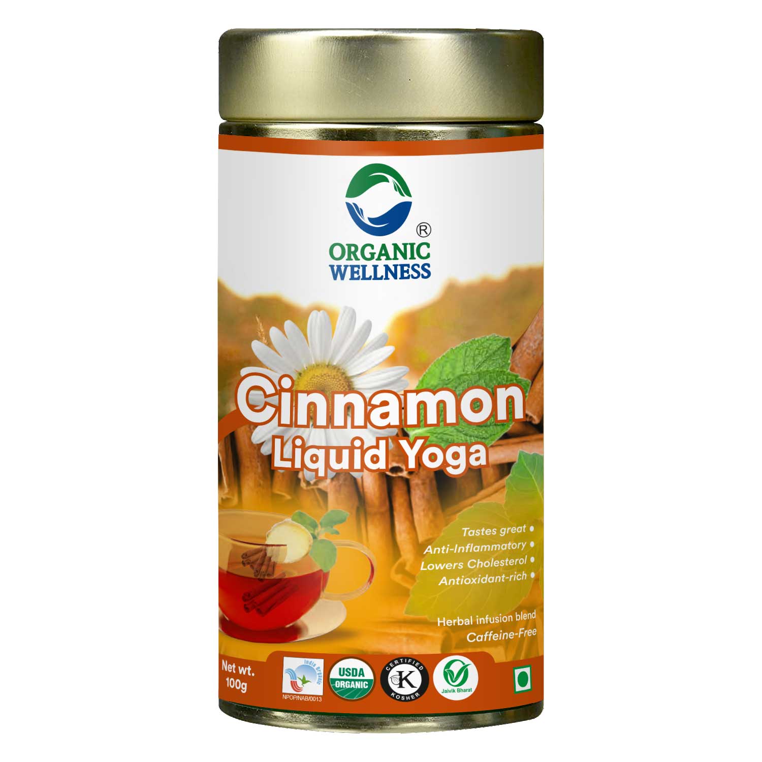 Organic Wellness Cinnamon Liquid Yoga 100 grams Tin Pack