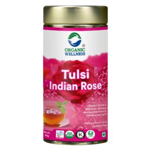 Tulsi Indian Rose Tea Tin Pack (100 Gm) | Made With Tulsi & Fragrant Indian Rose