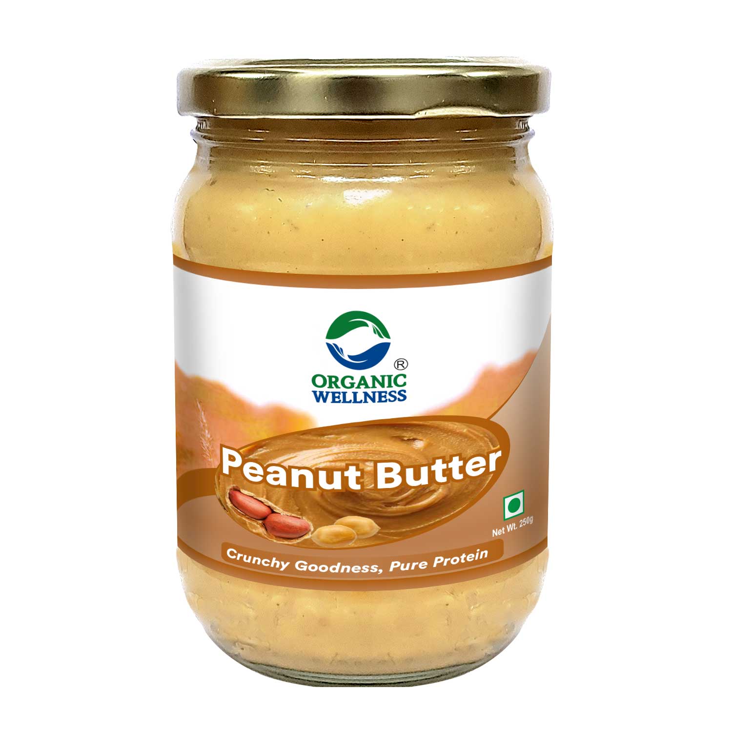 Organic Wellness Peanut Butter 250 Grams Bottle