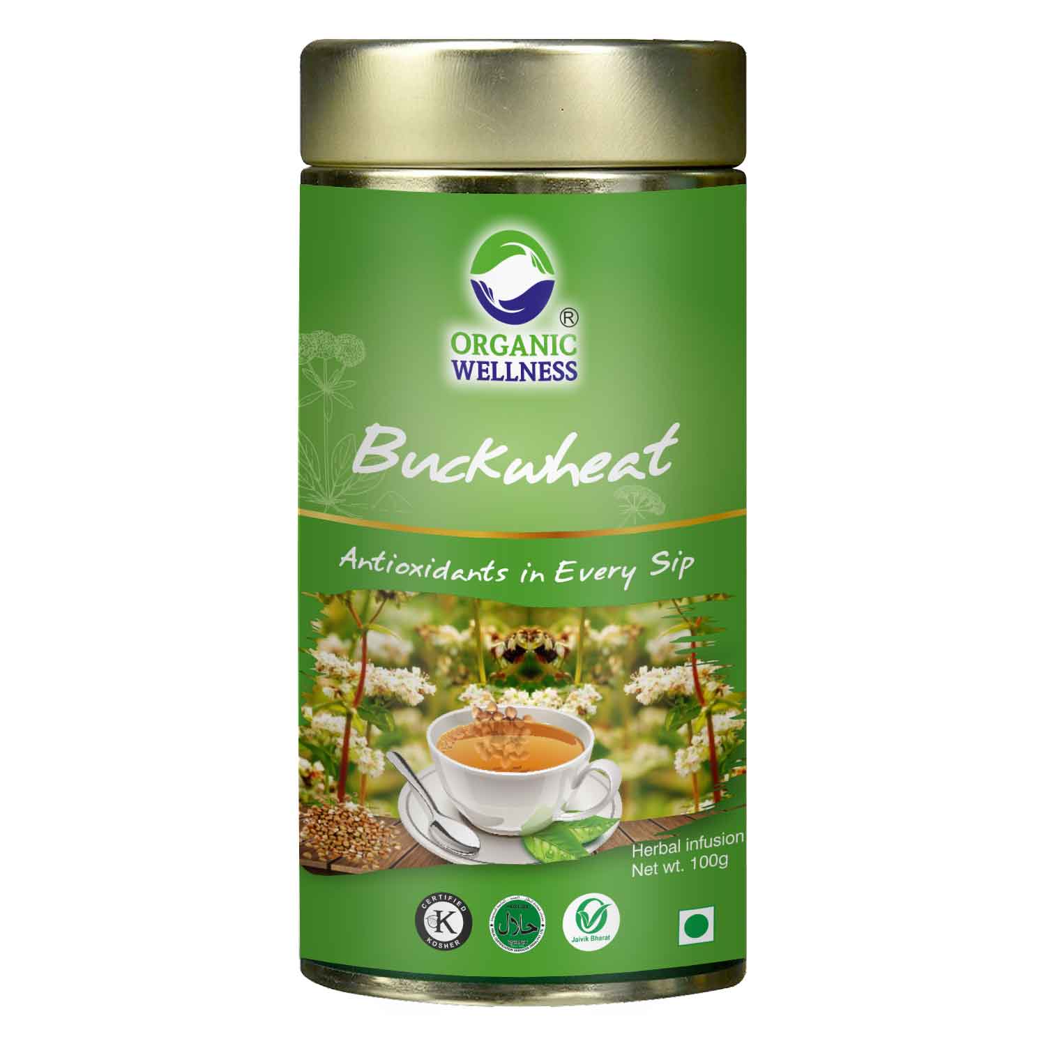 Organic Wellness Buckwheat Antioxidants in Every Sip 100 grams Tin Pack