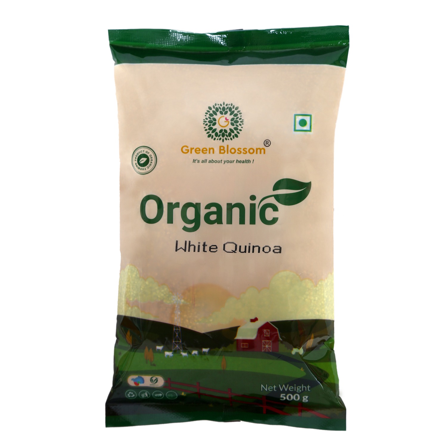 Green Blossom Natural Quinoa (White) - 500 Gm