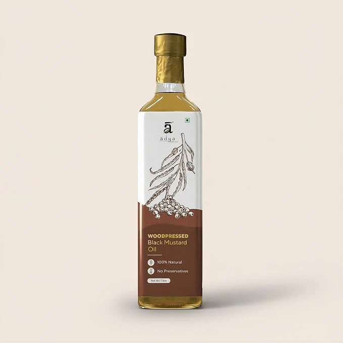 Adya Organics Kachi Ghani Black Mustard Oil - 1L